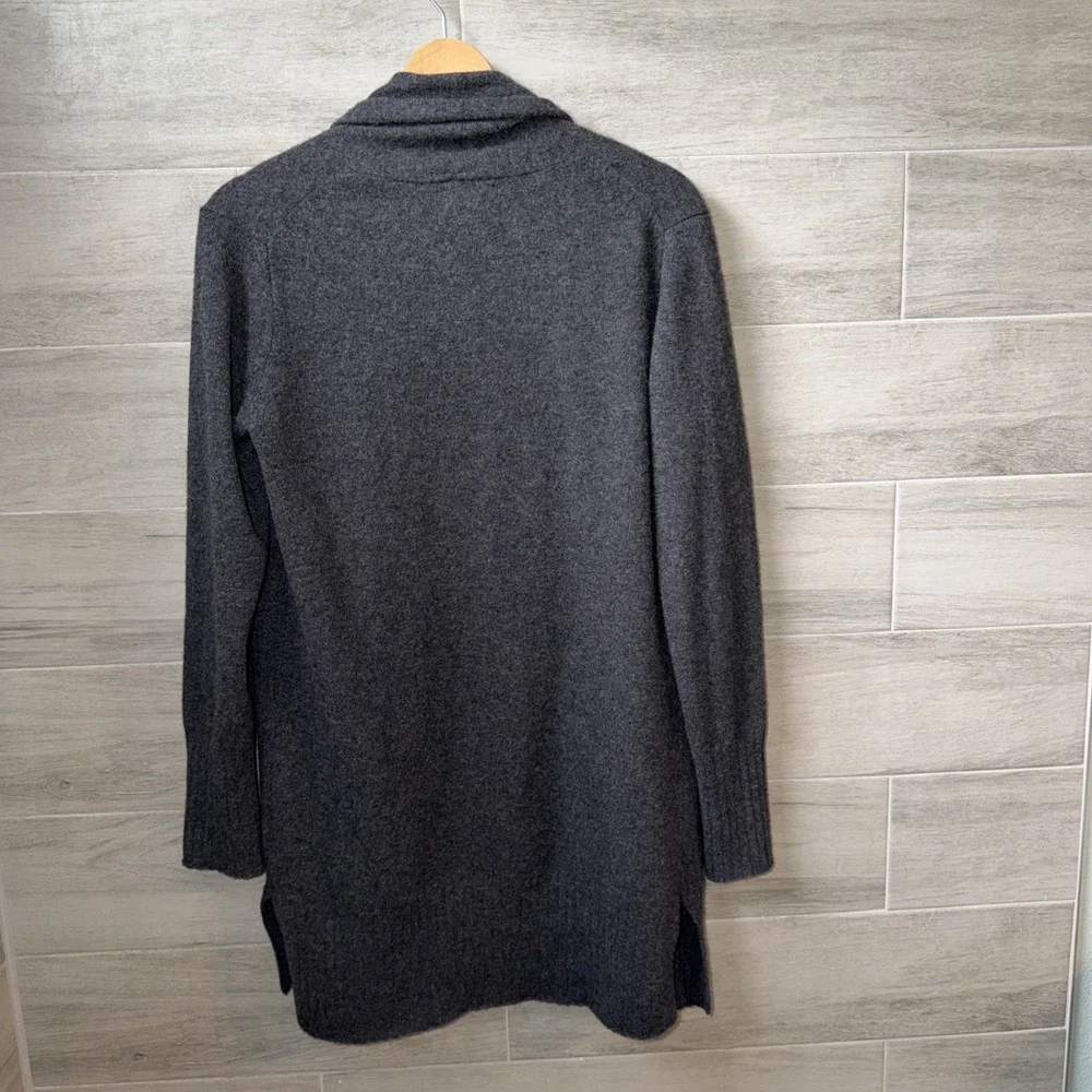 Nicole Miller 100% Cashmere Dark Gray Open Front Cardigan Women's Size M
